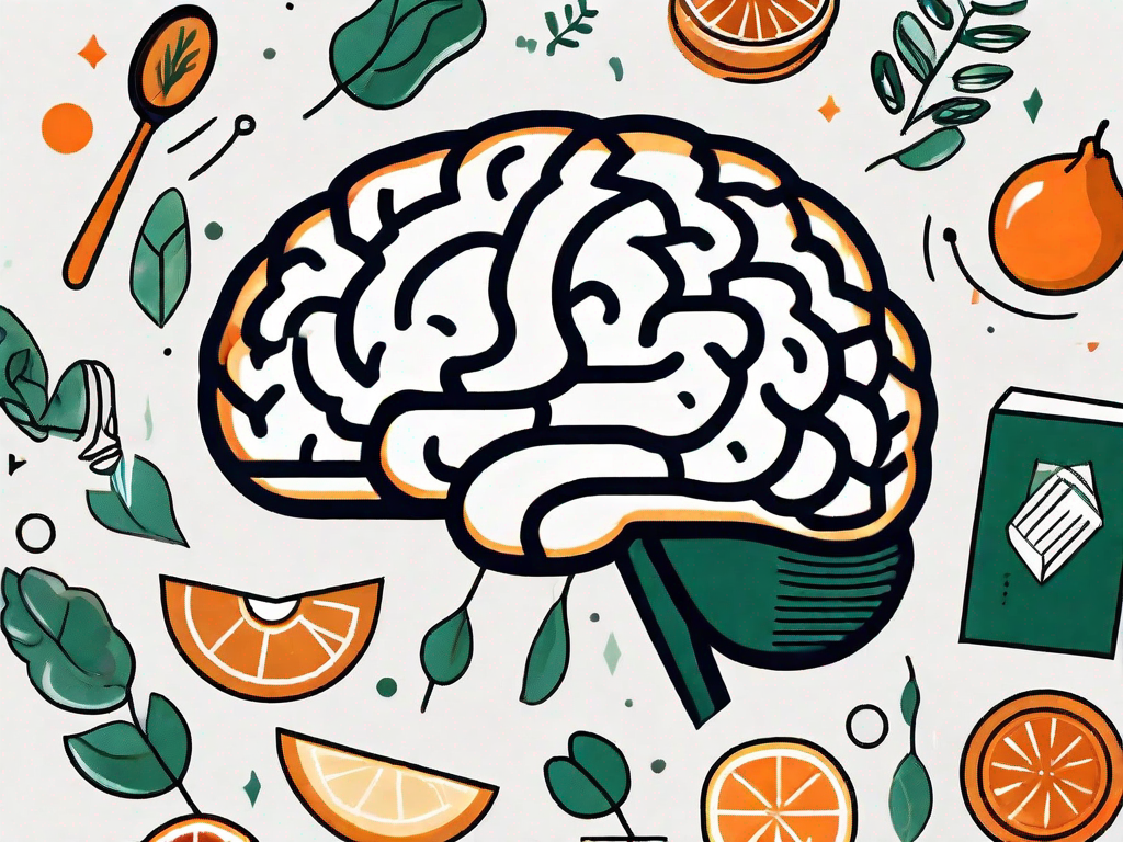 A brain highlighted with bright colors