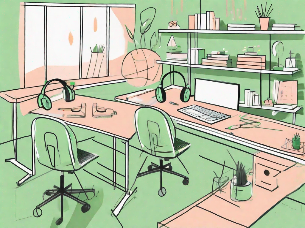 A serene classroom setting with various focus aids such as fidget tools
