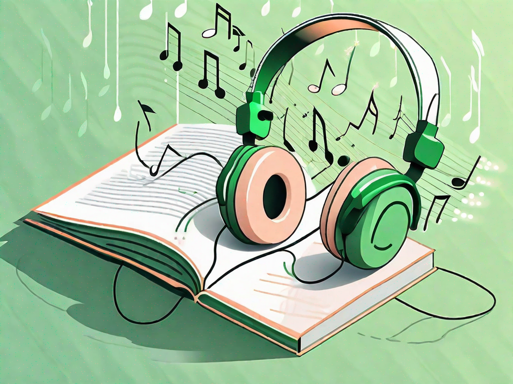 A pair of headphones resting on a book