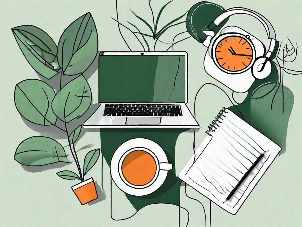 A serene workspace with a laptop