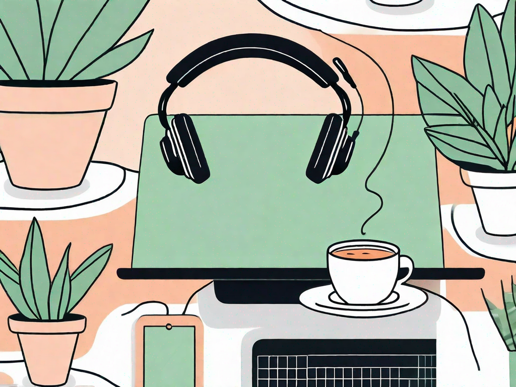 A serene workspace with a laptop