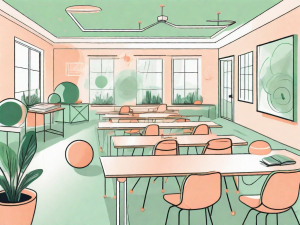 A classroom setting with various focus-enhancing tools such as fidget spinners