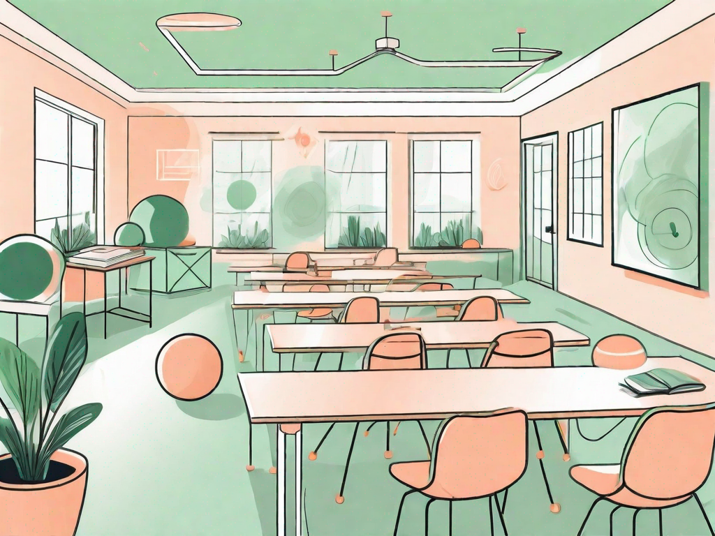 A classroom setting with various focus-enhancing tools such as fidget spinners