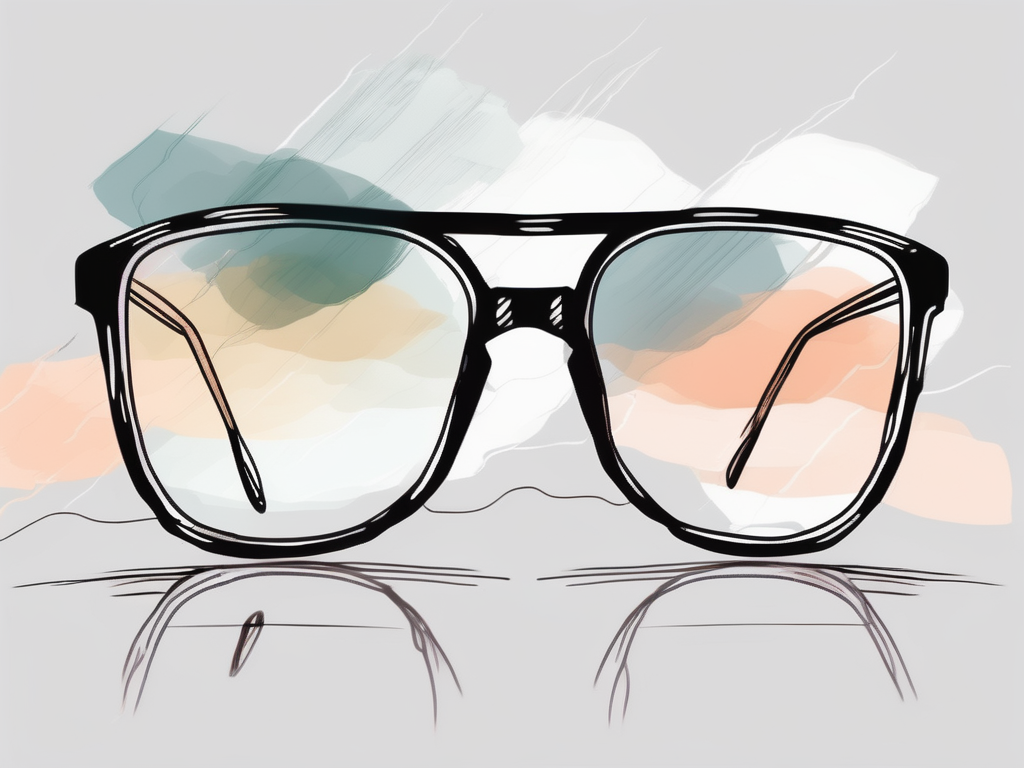 A pair of glasses with a blurred background