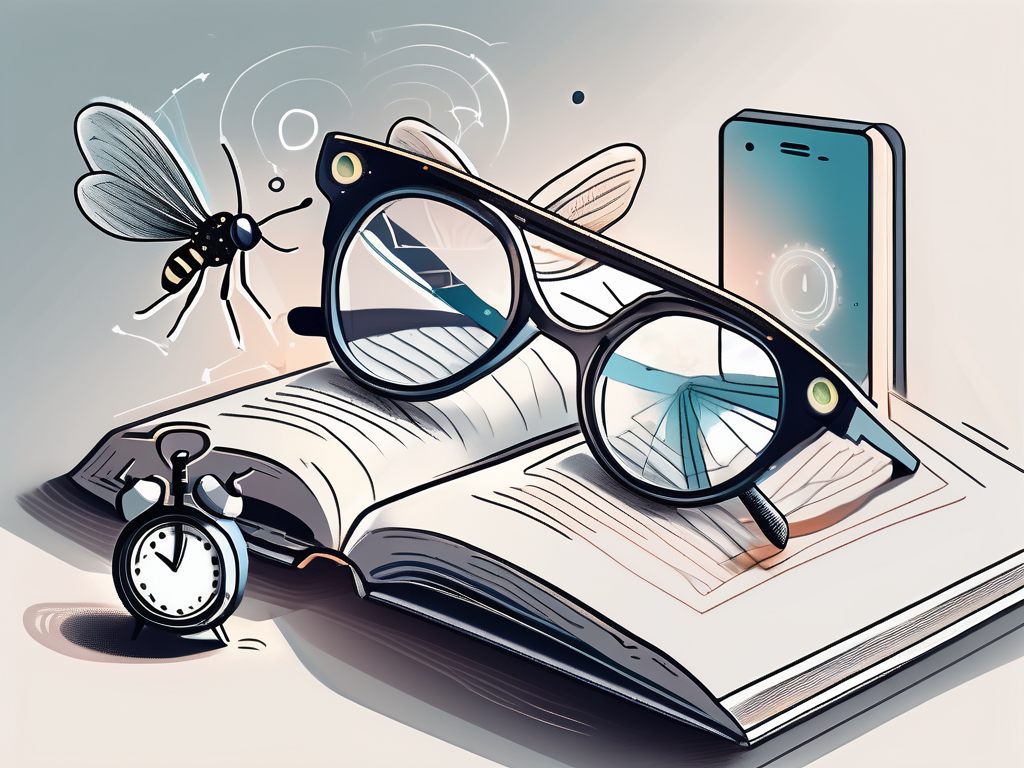 A pair of glasses resting on an open book