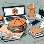 A cluttered student desk with scattered textbooks