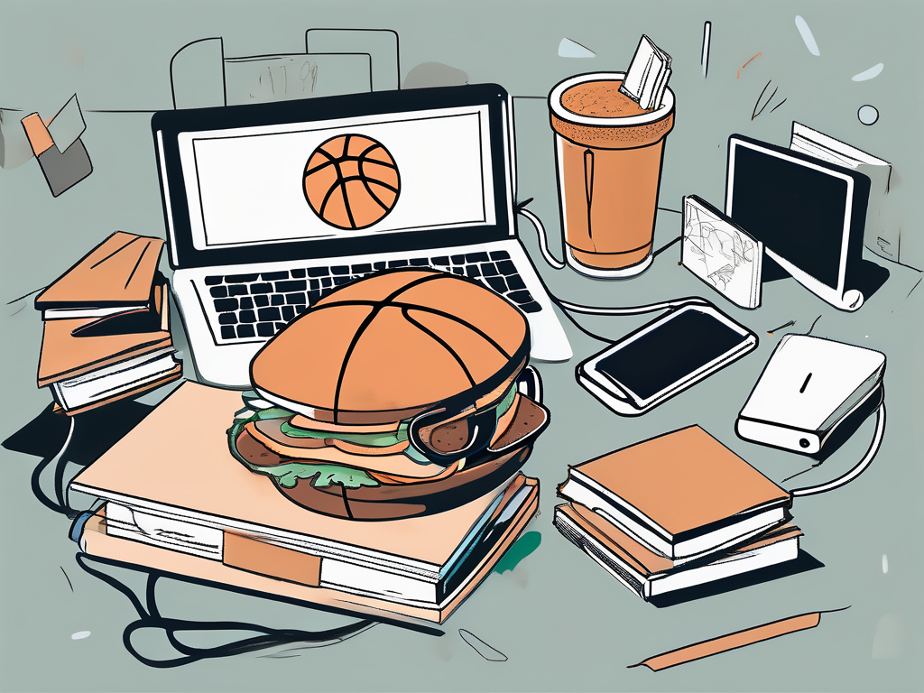 A cluttered student desk with scattered textbooks