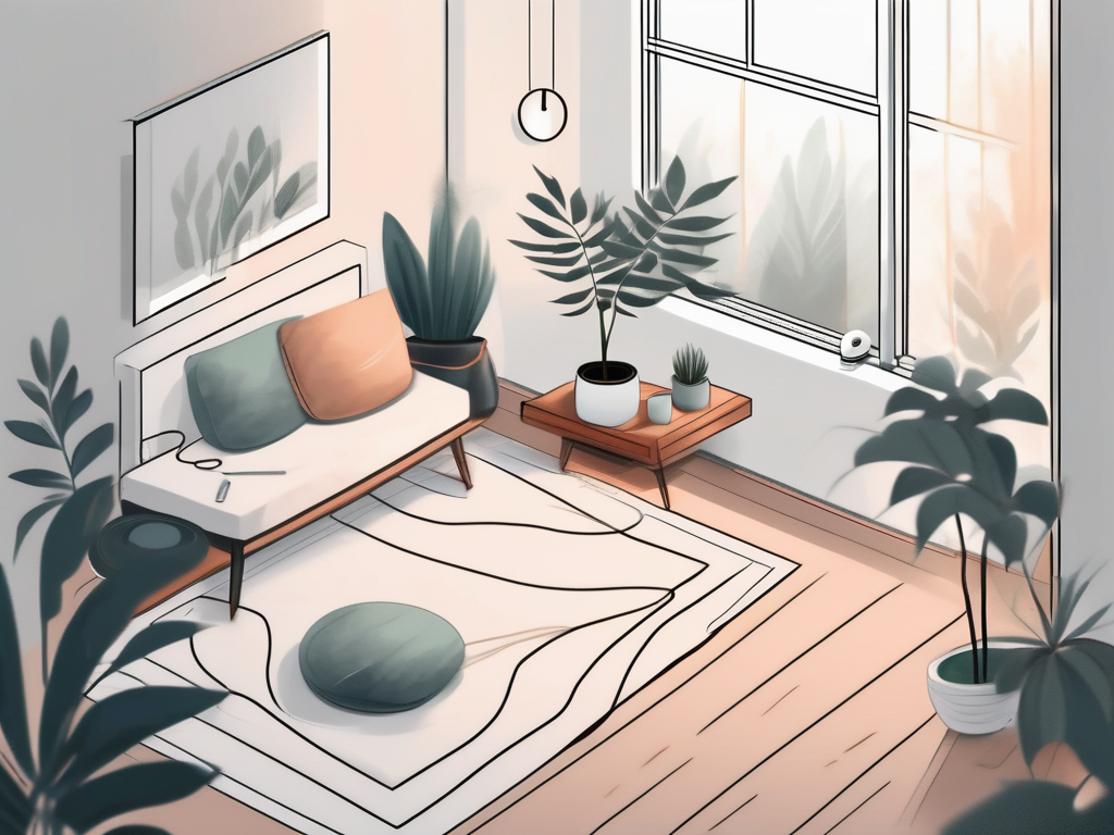 A serene environment with a cushion on a mat